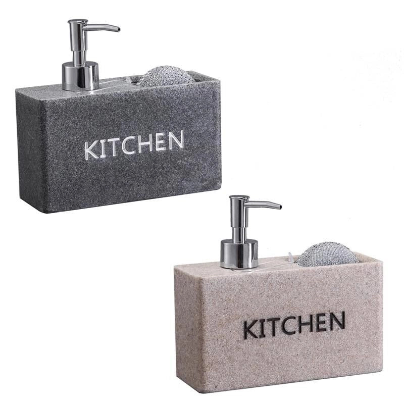 MAURY'S DISPENSER DA CUCINA  CON SPUGNA LINEA STONE IN COLORE ASSORTITO
