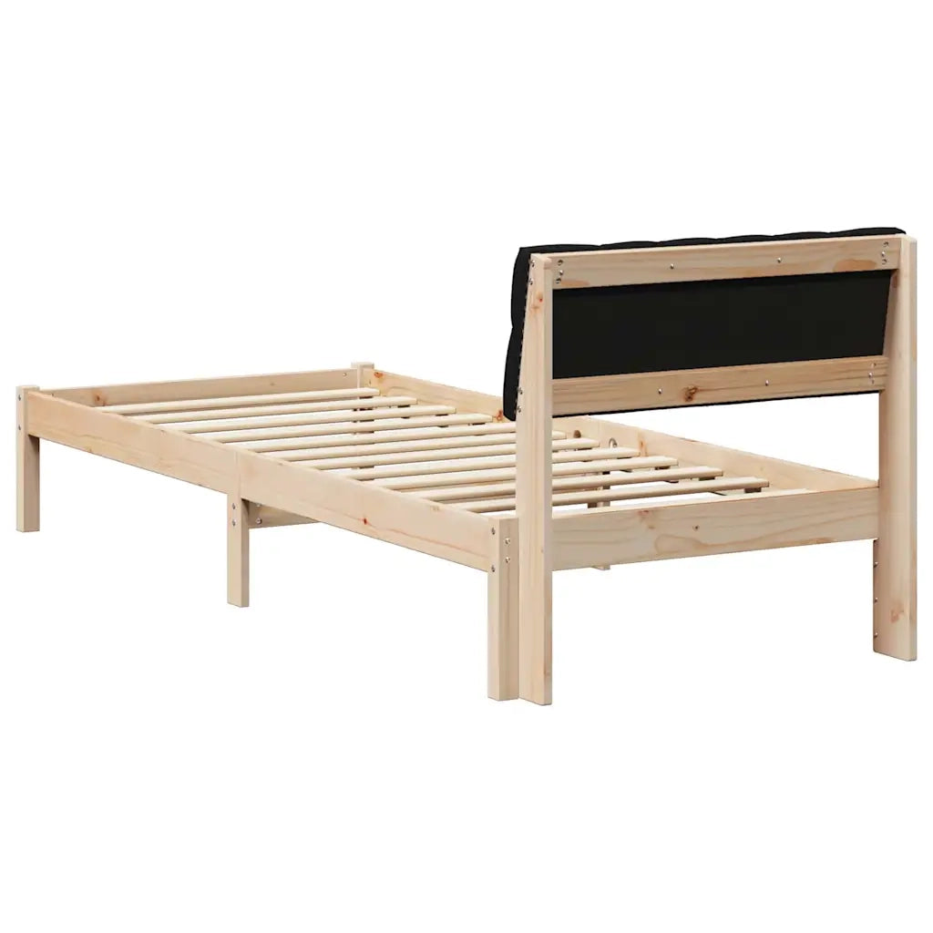 Struttura del Letto con testiera Marrone e nero 75 x 190 cm 878651