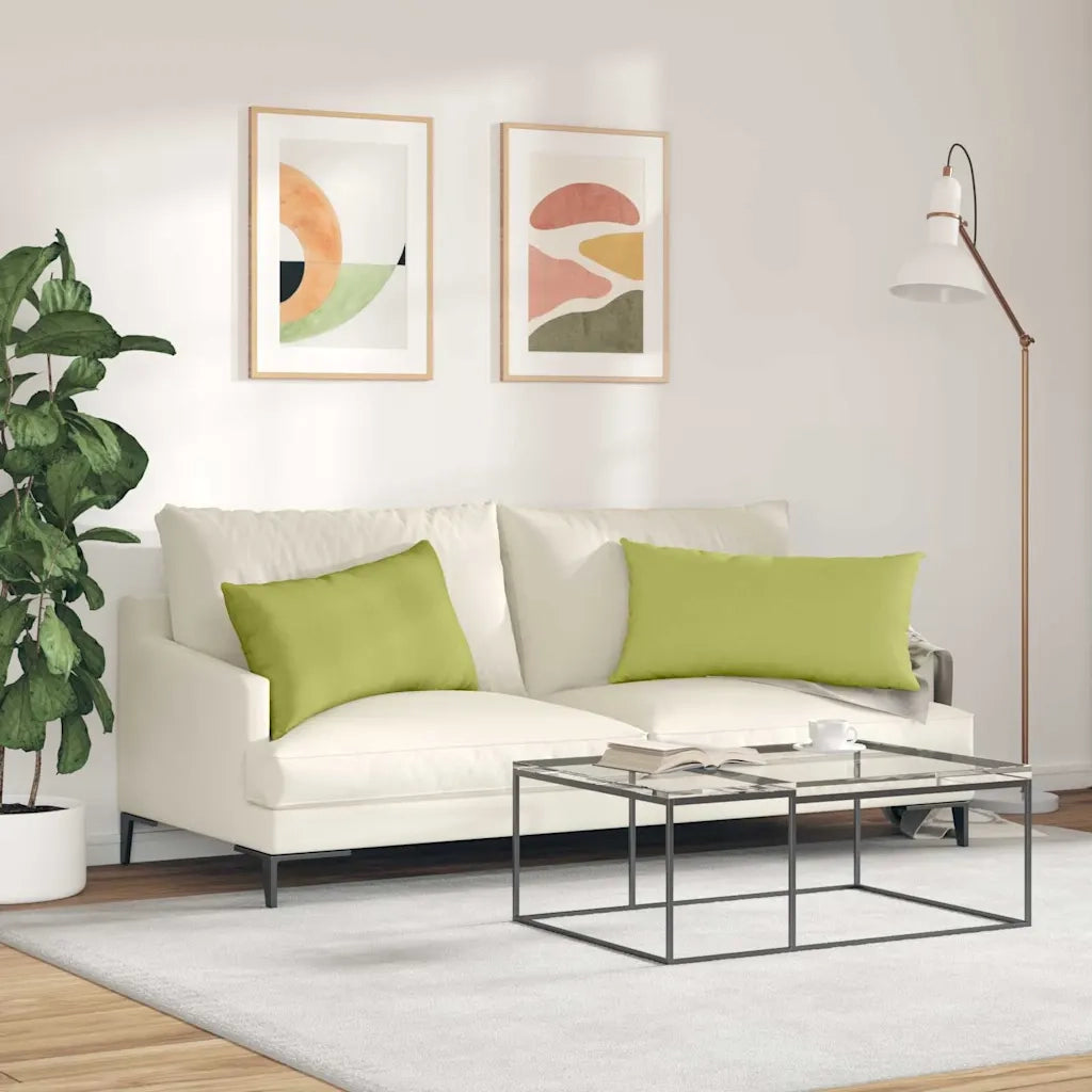 Cuscini da Divano 2 pz | Cuscini per sedie Verde chiaro 80 x 40 cm Tessuto