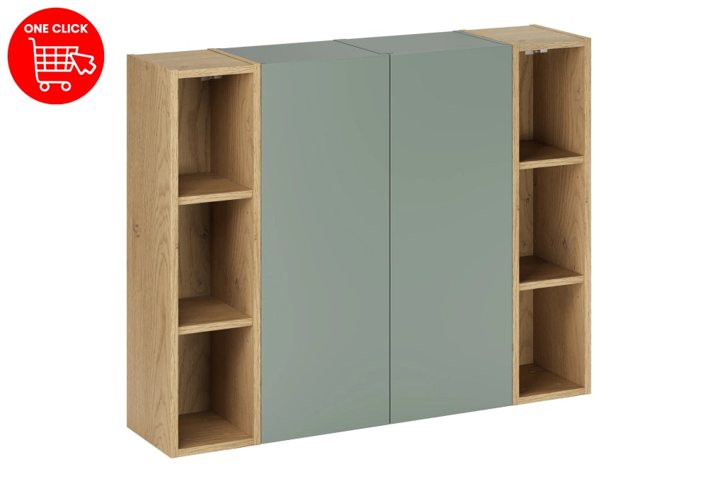 Set mobili bagno con półsłupkiem e regałem Aster Green 50 cm
