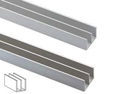 PROFILO A DOPPIA U IN ALLUMINIO- - mm.20x11 mt.2 argento - 10 pezzi