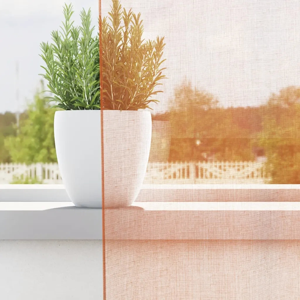 Tende in Voile con Tasche per Aste 2 pz Terracotta 4102231
