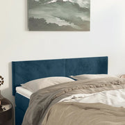 Testiera Blu Scuro 144x5x78/88 cm in Velluto 345802