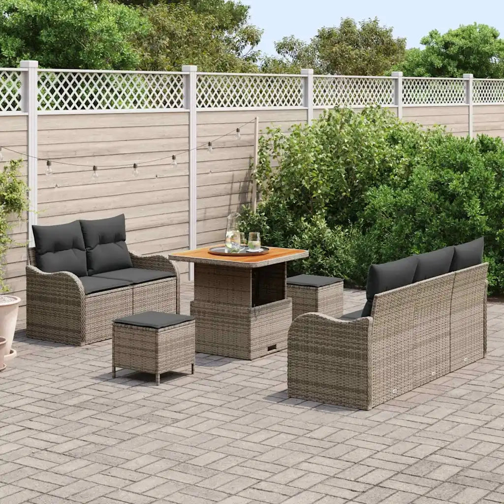 Set Divano da Giardino con cuscino con cuscino 8 pcs Grigio 3364158