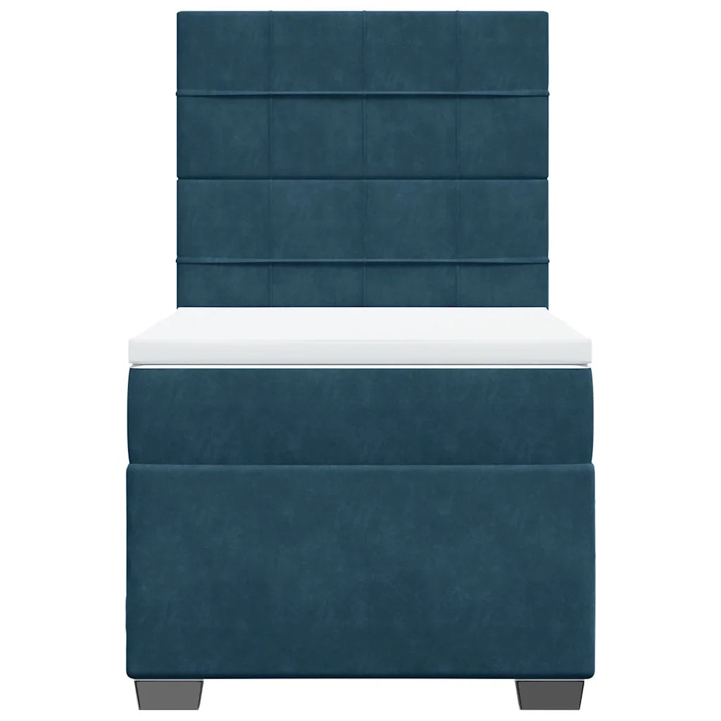 Giroletto a Molle con Materasso Blu 100x200 cm in Velluto