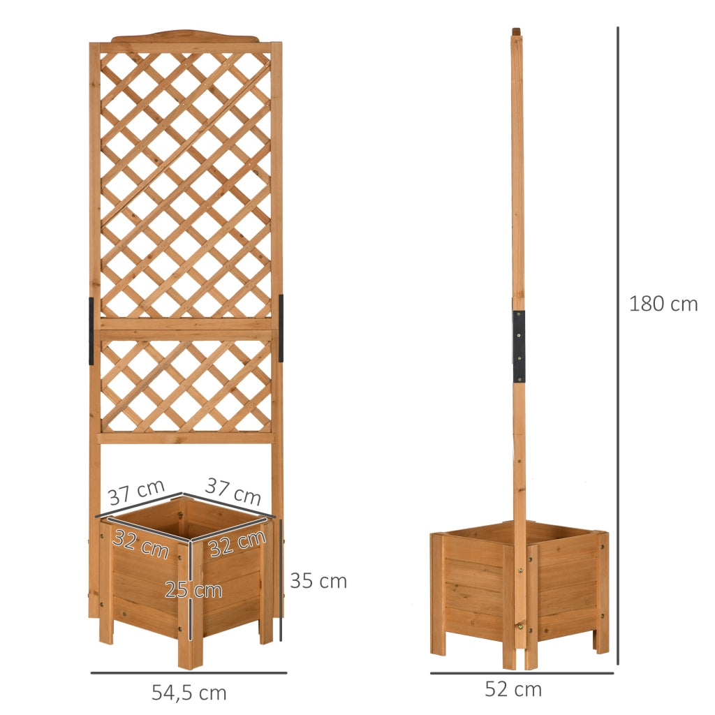 Fioriera con graticcio in legno per giardino ¨C Minimal ¨C 54.5x52x180 cm