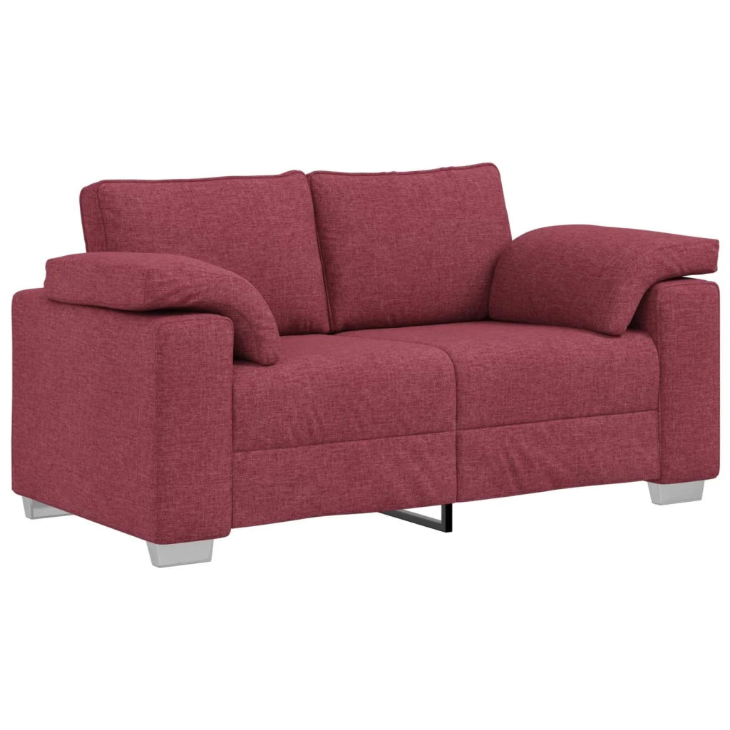 Divano 3 pcs Rosso Vento 219 x 80 x 82 cm Tessuto misto lino 3324661