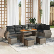 Set Divano da Giardino 10 pcs Grigio Rattan in Polipropilene 3363853