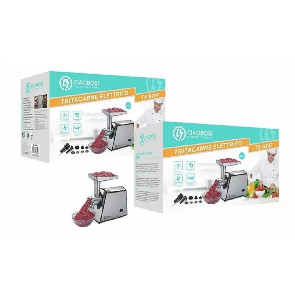 Trade Shop - Tritacarne Elettrico Tx-8247 Accessori 2000 W Ideale Per Tritare Salsicce Kebbe -