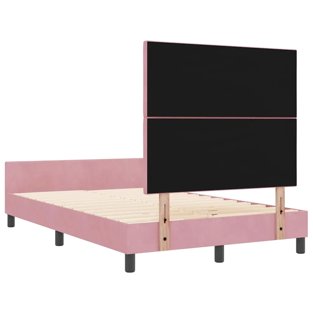 Letto a molle con testiera Rosa 120 x 200 cm Velluto 3345004