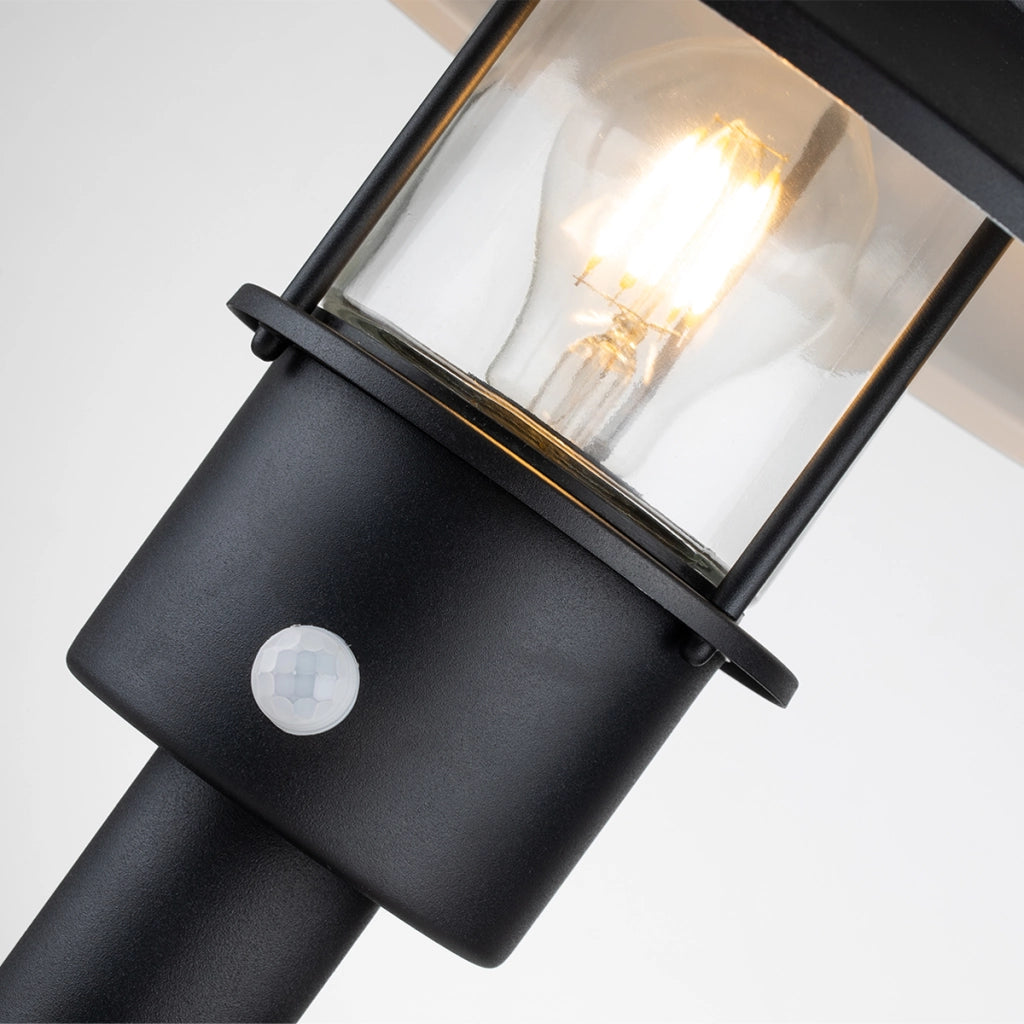 Lampada esterna basamento sensore nera E27 60W Elstead