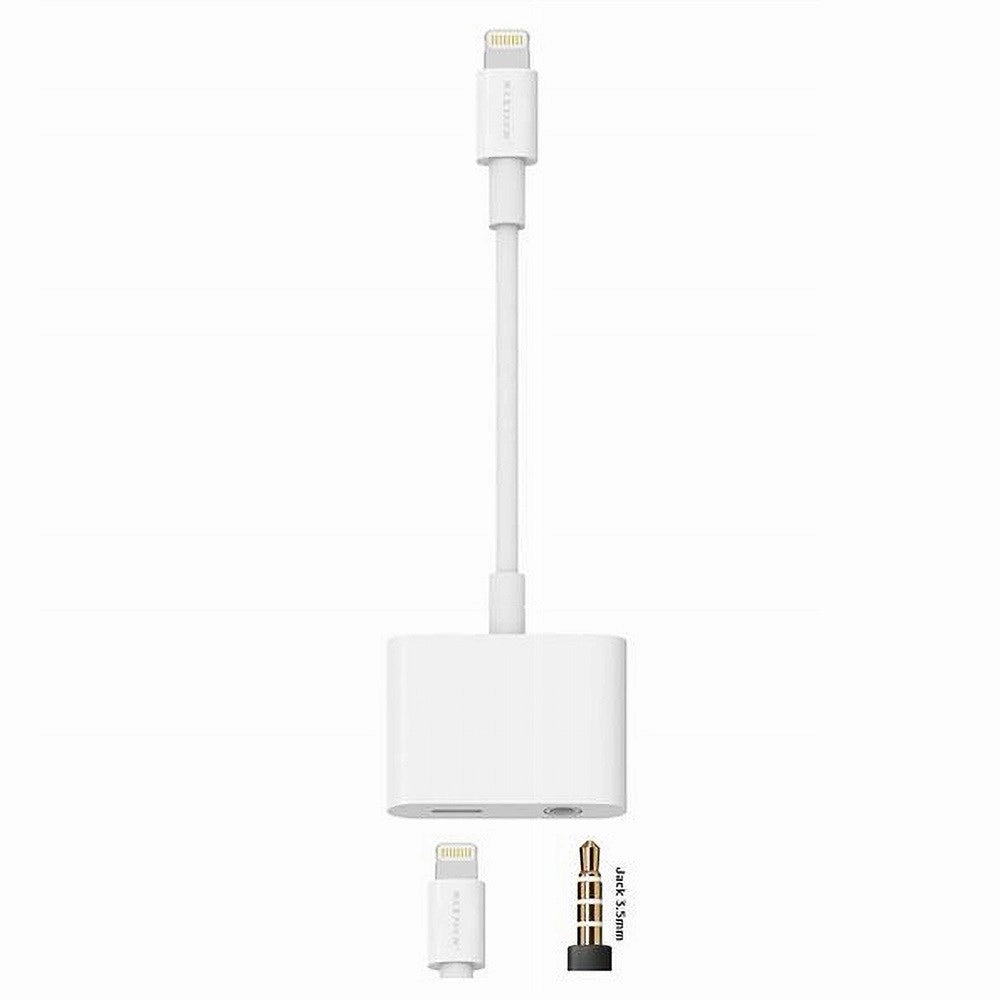 Trade Shop - Adattatore Lightning Jack 3.5mm Ricarica Bluetooth Ipod Ipad Maxtech Ad-ip02 -