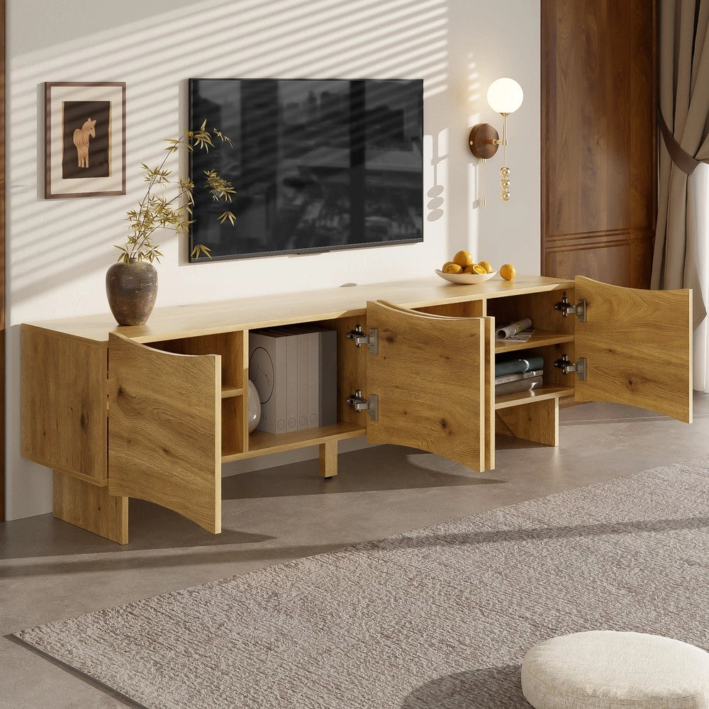 Mobile TV con Ante e Vano Cavi ¨C Xylo ¨C Legno, 155 cm, Soggiorno