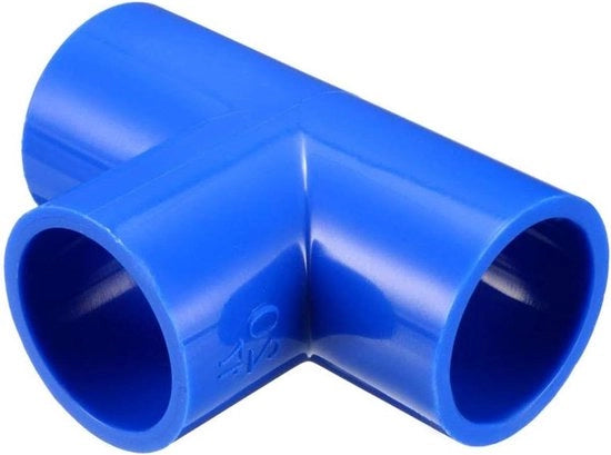 Set di connettori T 3 vie in PVC da 20 mm - 10 pezzi - per tubi di irrigazione - blu - connettori per tubi in PVC