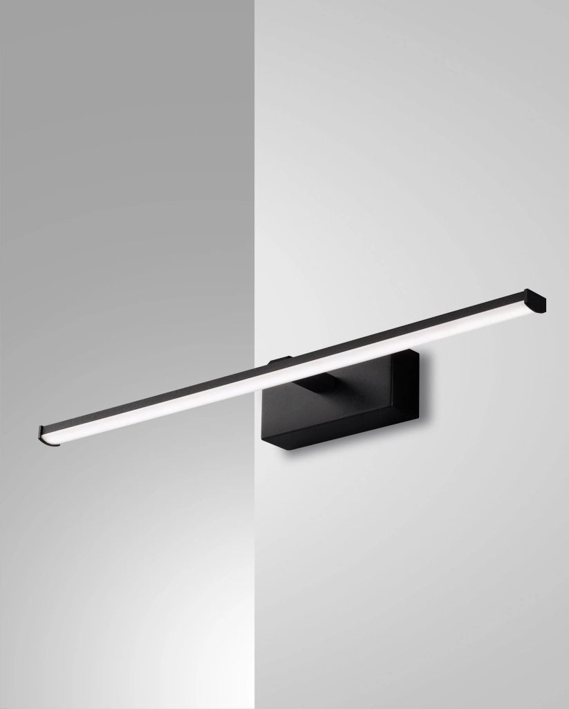 Nala Lampada da Parete LED Integrato 10W 1200lm 3000K IP44 Struttura in Metallo e Metacrilato Colore Nero, Design Moderno ed Elegante