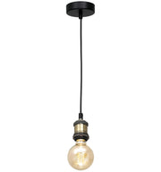Lampada a sospensione industriale nera ottone E27 60W Milagro