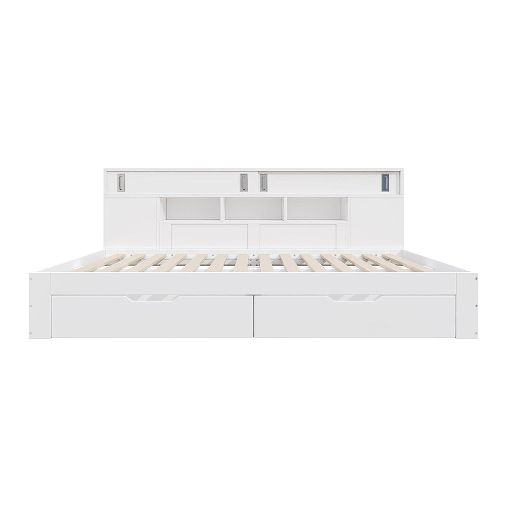 Letto bambini - Xylo - 90x200 cm contenitore bianco