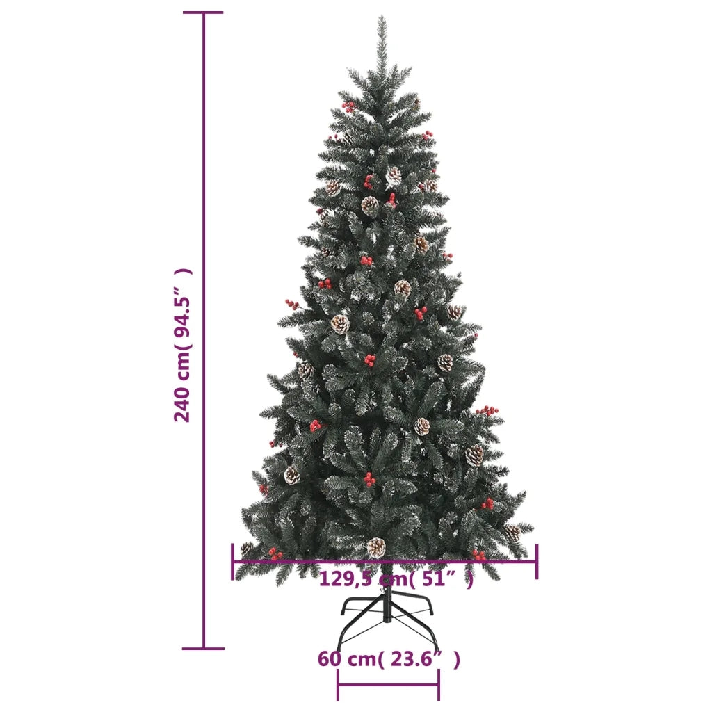 Albero di Natale Artificiale con Base Verde 240 cm PVC 345182