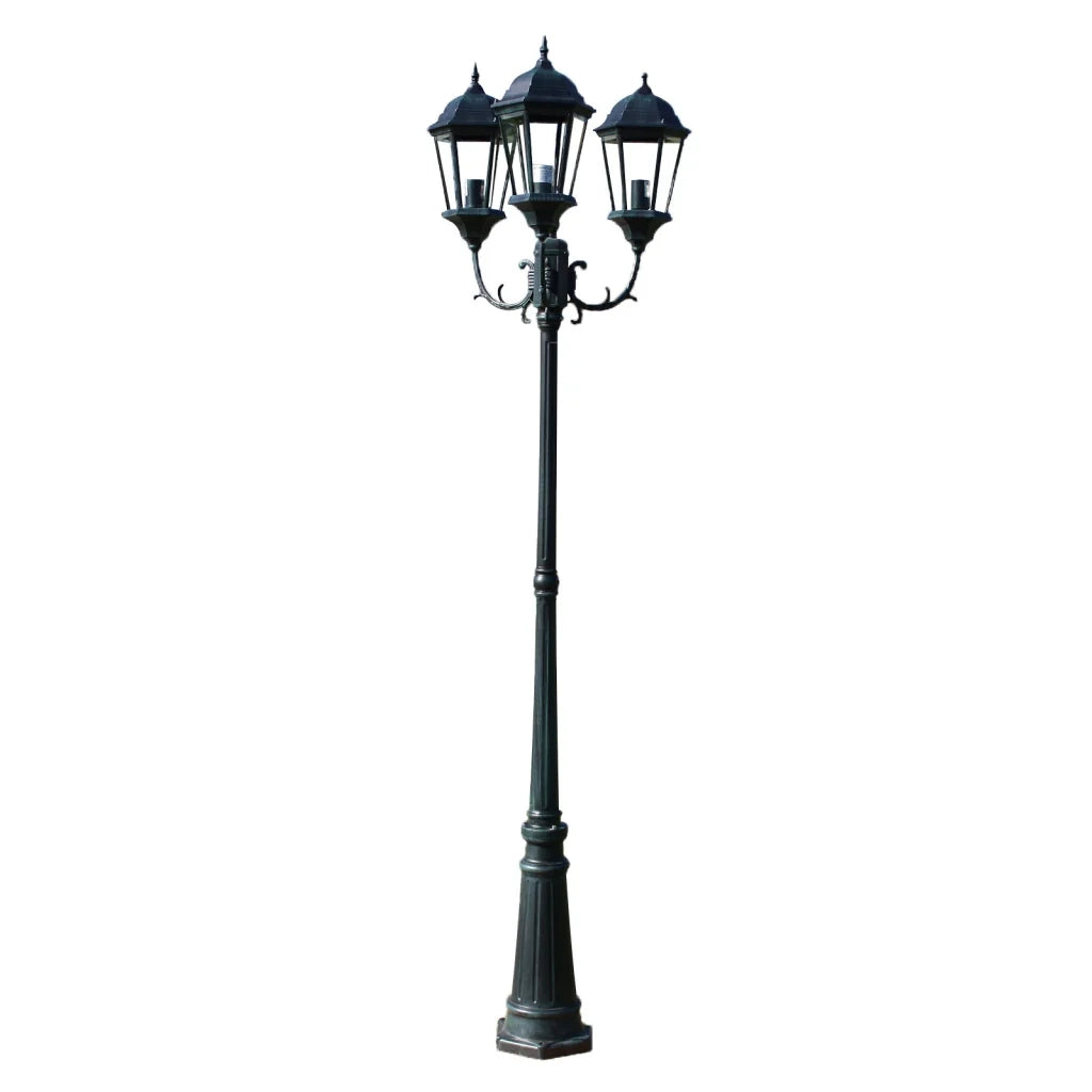 Lampada da terra tripla per esterni 230 cm verde e nero lampada decorativa 2402089