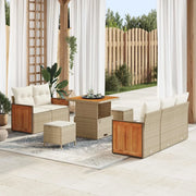 Set Divano da Giardino con cuscino 8 pcs Beige e Crema 3363116