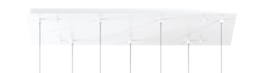 SOSPENSIONE BIANCO 7 LUCI RETTANGOLARE VETRI AMBRA 1184BI-S7 R-AM
