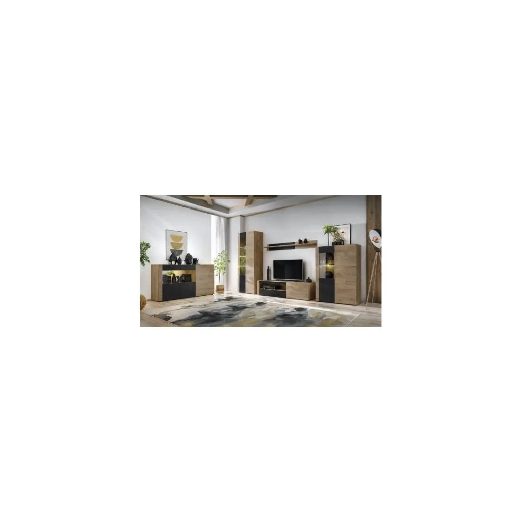 Buffet DOUM – Rovere chiaro e nero – L160 x H93 x P40 cm