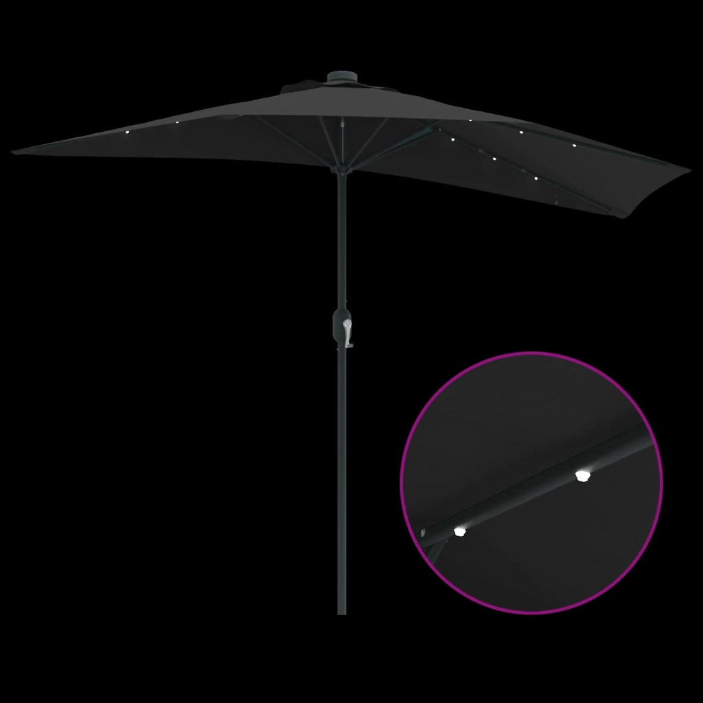 Ombrello | Parasol da giardino Nero 294 x 150 x 224 cm