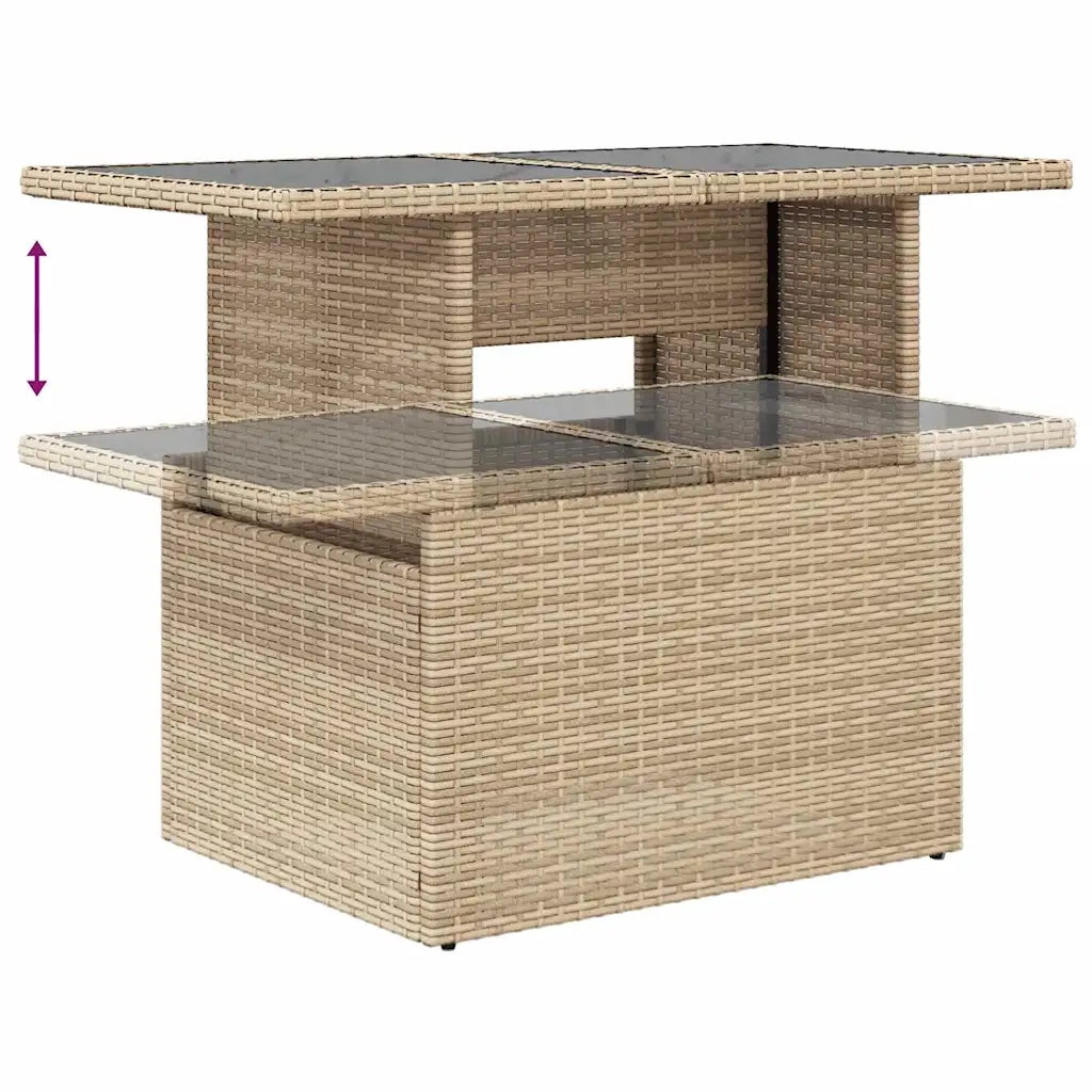 Set Divano da Giardino con cuscino 8 pcs Beige Poly Rattan 3348236