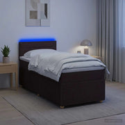 Letto box spring con materasso Marrone Scuro 90 x 200 cm 3452837
