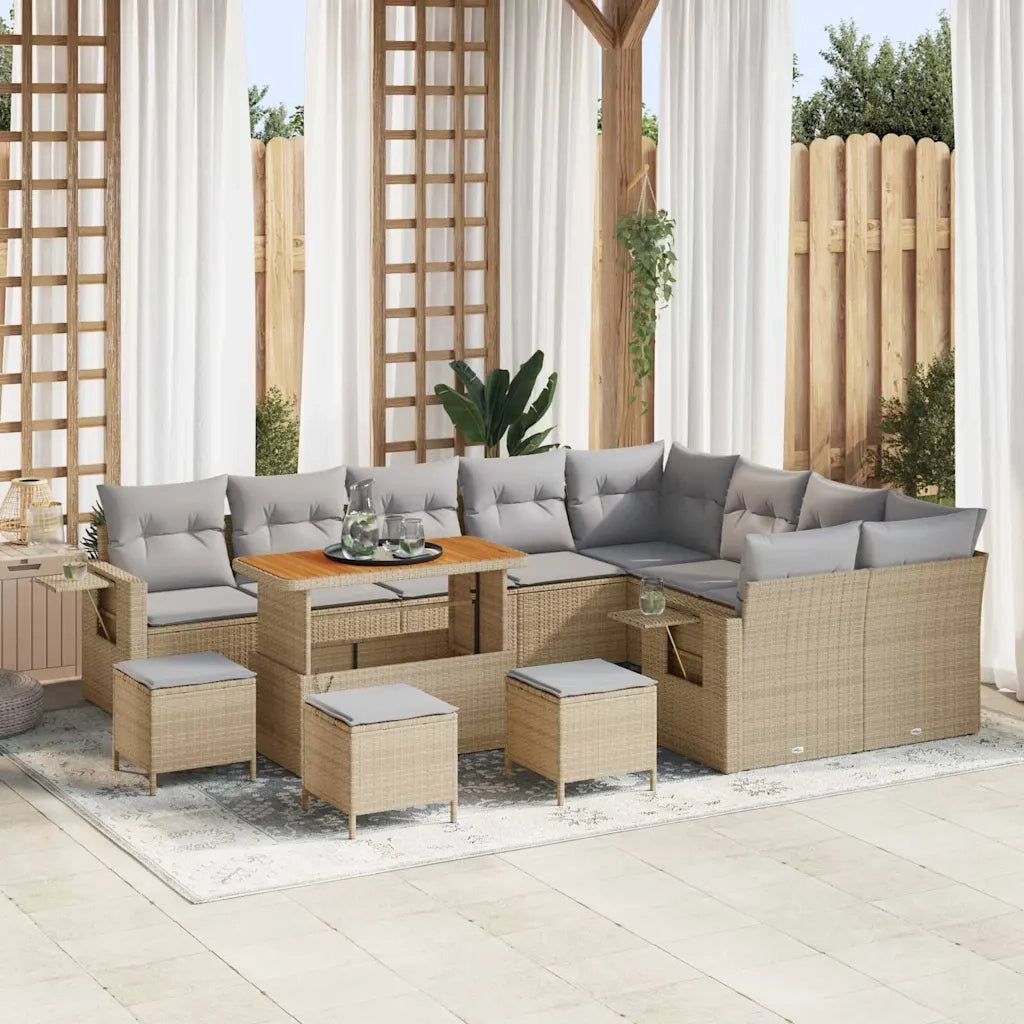 Set Divano da Giardino 13 pcs Beige polyrattan 3361792