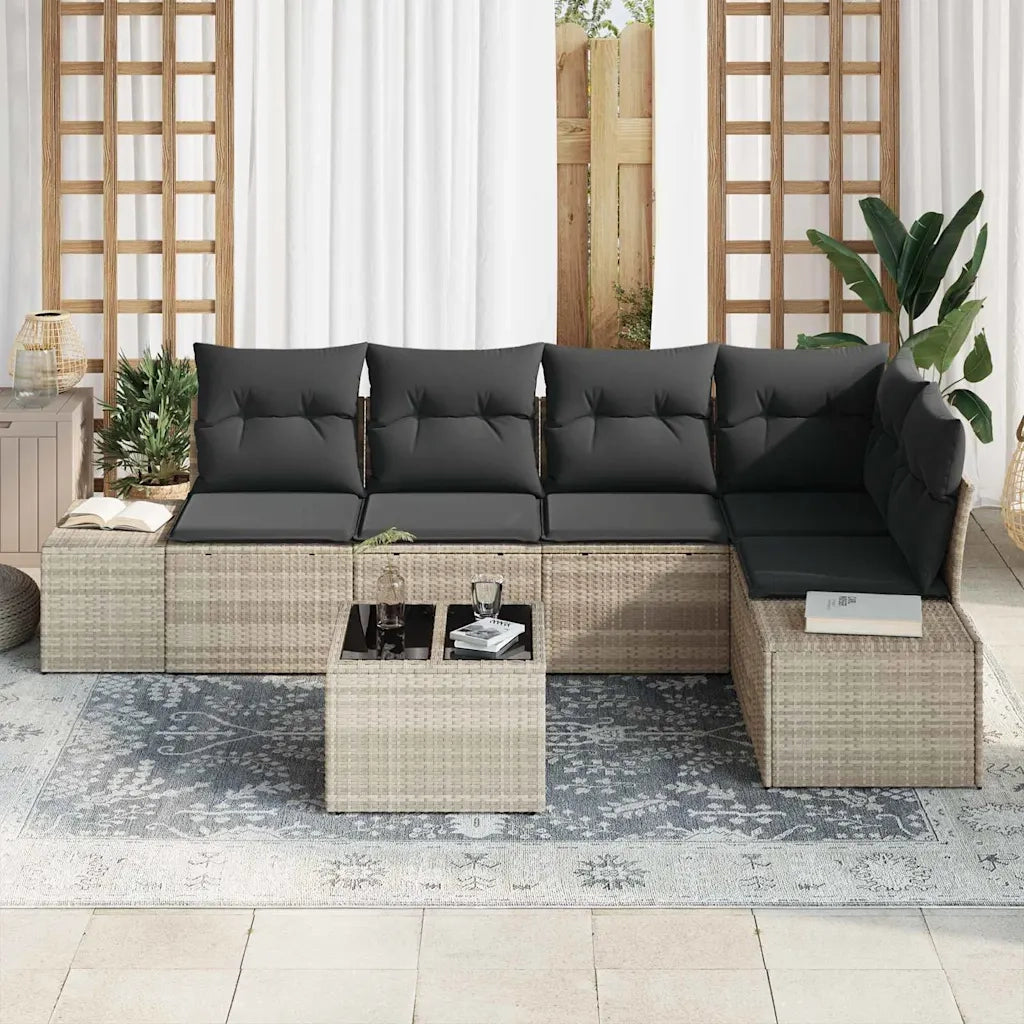 Set Divano da Giardino Grigio chiaro polyrattan 3355741