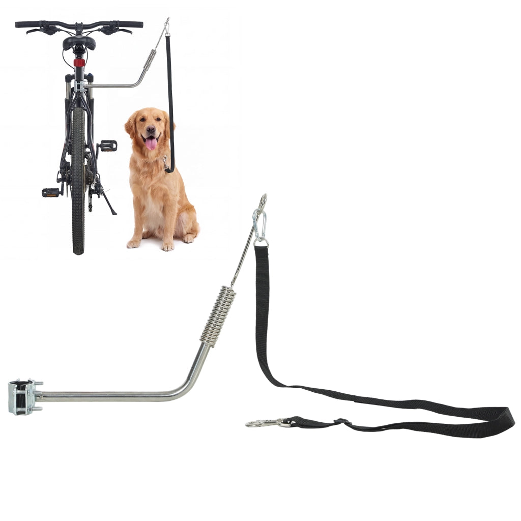 Guinzaglio Bici Cane 180cm Acciaio Inox ¨C Xylo ¨C Molla Ammortizzatore Regolabile Argento