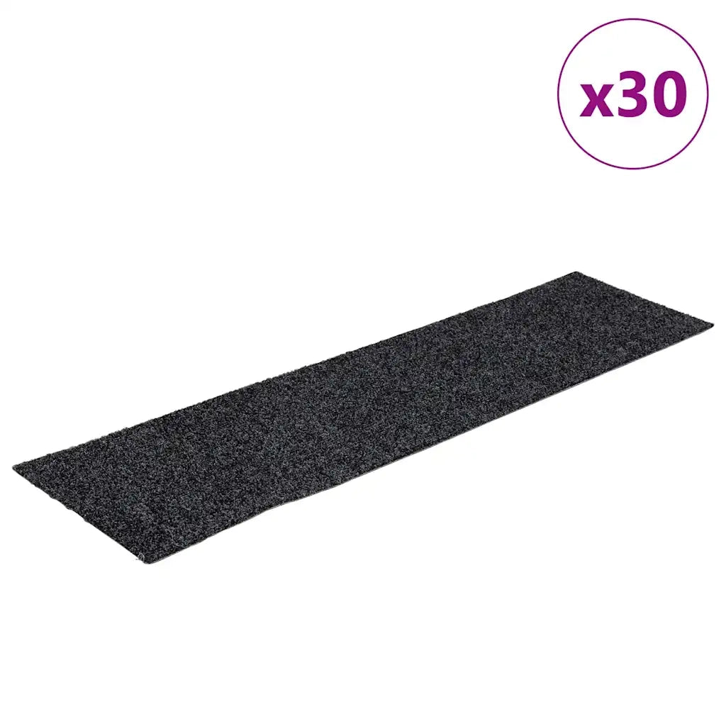 Tappetini per scale autoadesivi 30 pz 76x20 cm Grigio Scuro Rettangolari 3365722