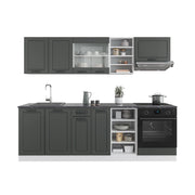 Cucina componibile R-Line Antracite rustico/Bianco 240 cm, PL Antracite Vicco