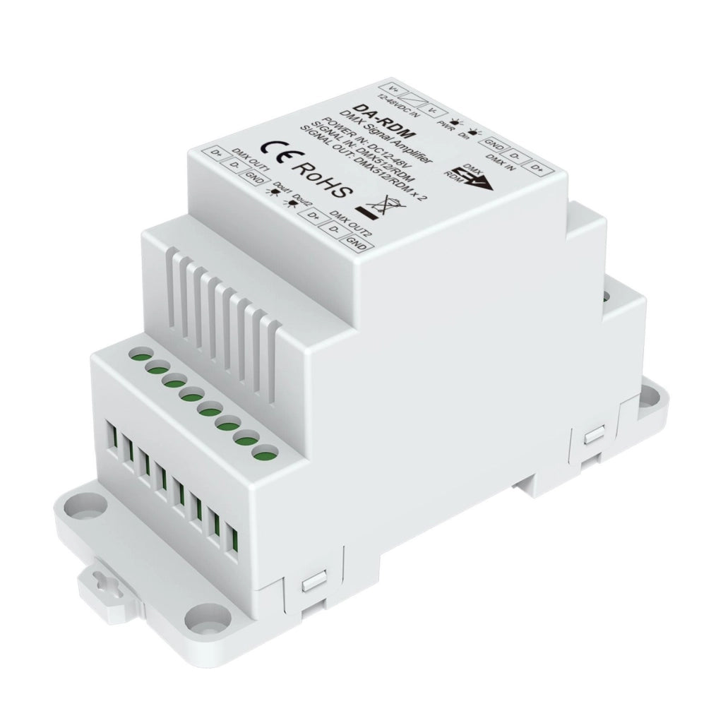 Amplificatore Segnale DMX512 & RDM DA-RDM, Splitter 1 Ingresso 2 Uscite, 12-48V
