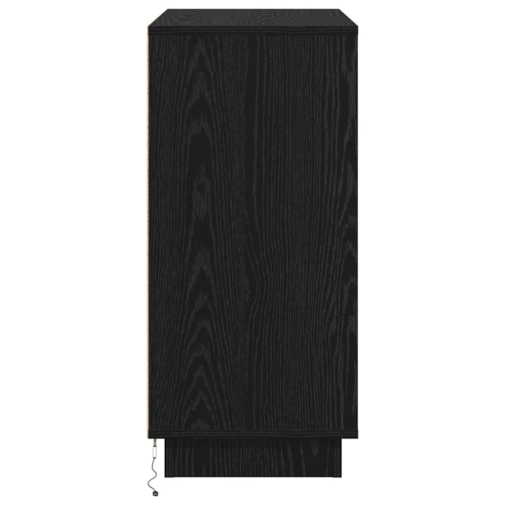 Madia LED Rovere Nero 71 x 34,5 x 75 cm Legno multistrato 869651