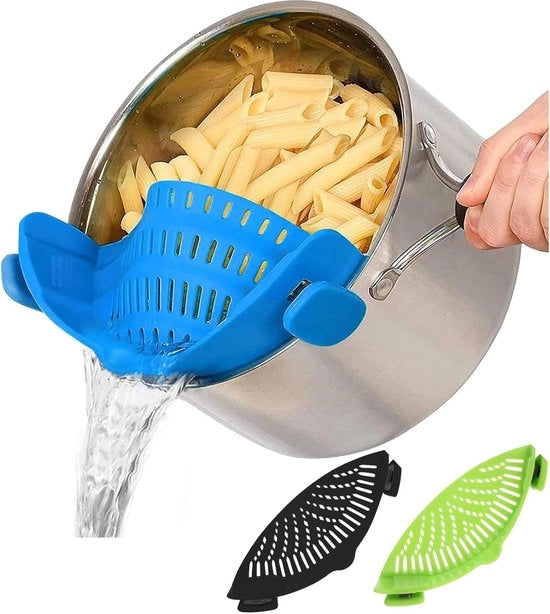 Silicone setaccio universale per pasta, verdure e frutta - Resistentente al lavastoviglie e privo di BPA