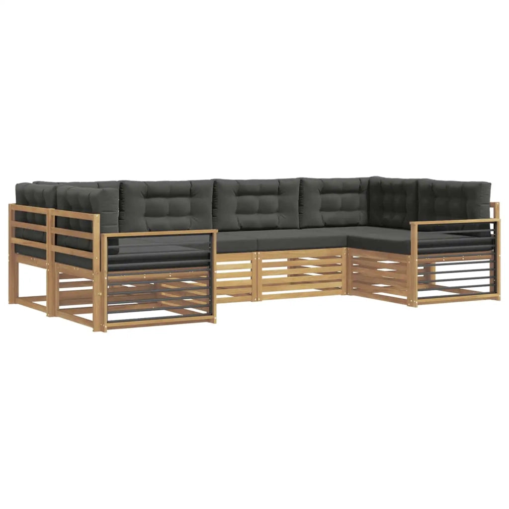 Set di divani da esterno 6 pz Bianco e Antracite 3391057