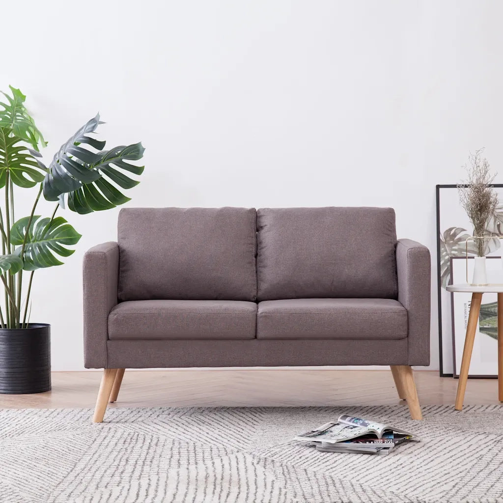 Divano a 2 Posti-Sofa 2 Posti in Tessuto Grigio Talpa
