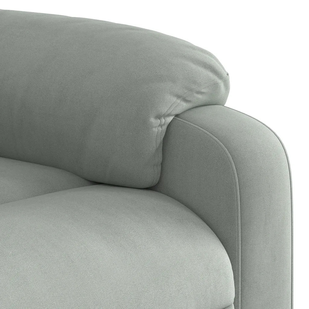 Poltrona | Sedia Relax Reclinabile Grigio Chiaro in Velluto