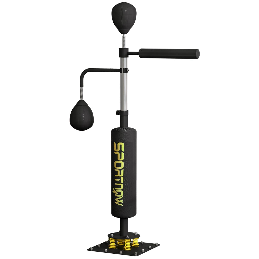 Sacco da Boxe con Supporto ¨C Xylo ¨C Altezza Regolabile 140-205 cm, Speed Ball, Barra Girevole, Nero