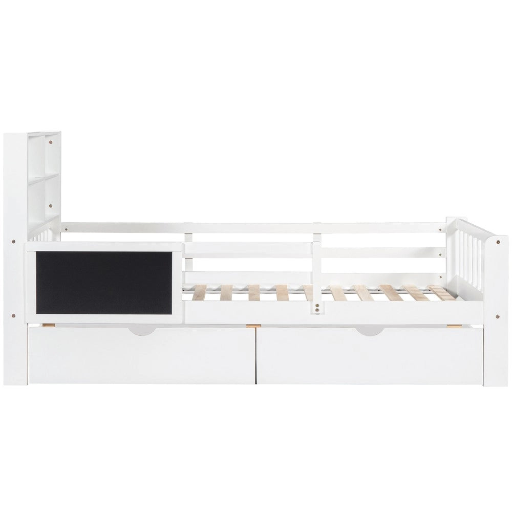 Letto Bambini con Cassetti e Lavagna ¨C MINIMAL ¨C Bianco 90x200