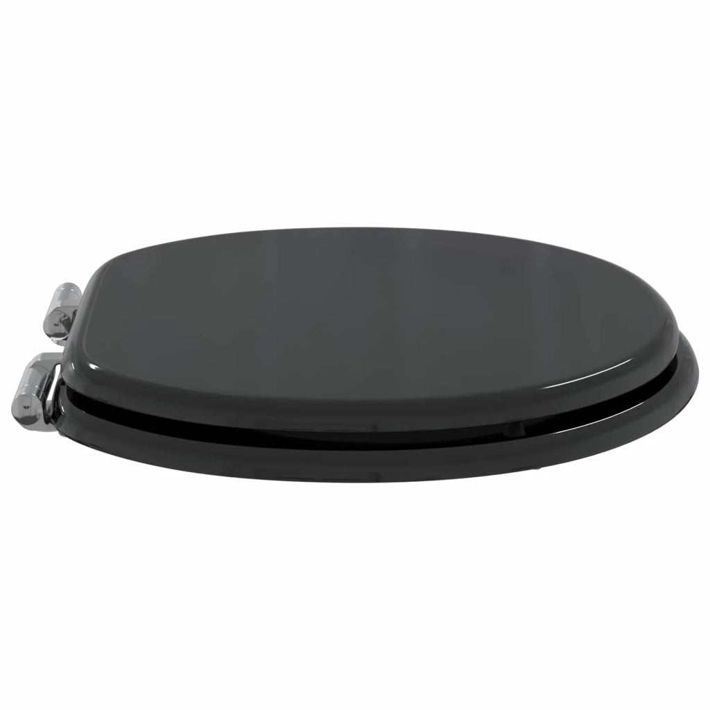 Sedile per toilette con chiusura morbida 2 pcs Nero 44 x 38 cm 3414530