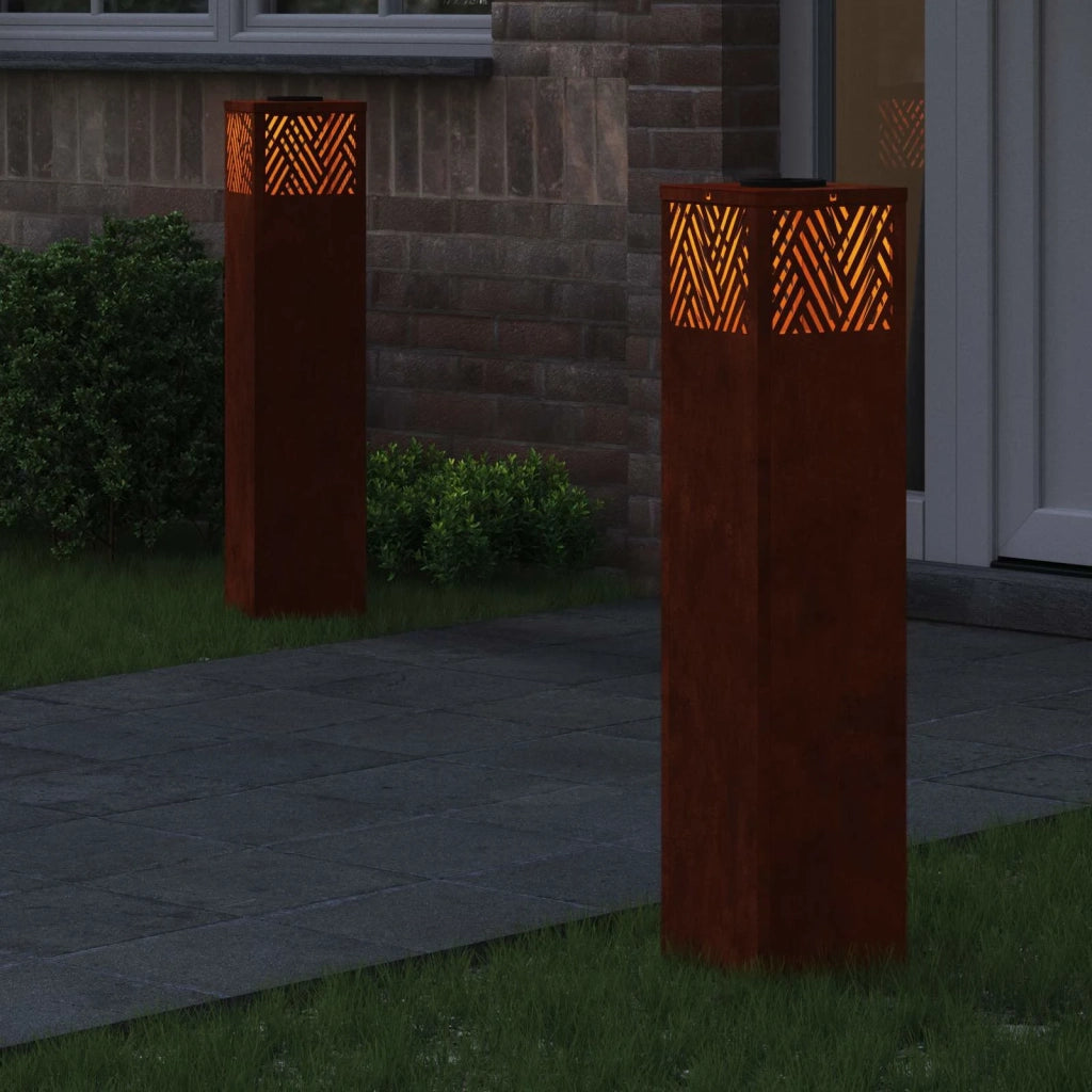 Faro LED solare per sentieri 2 pcs Bronzo 879736