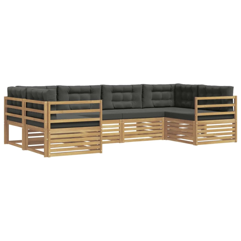 Set di divani da esterno 6 pz Bianco e Antracite Poliestere 3391027