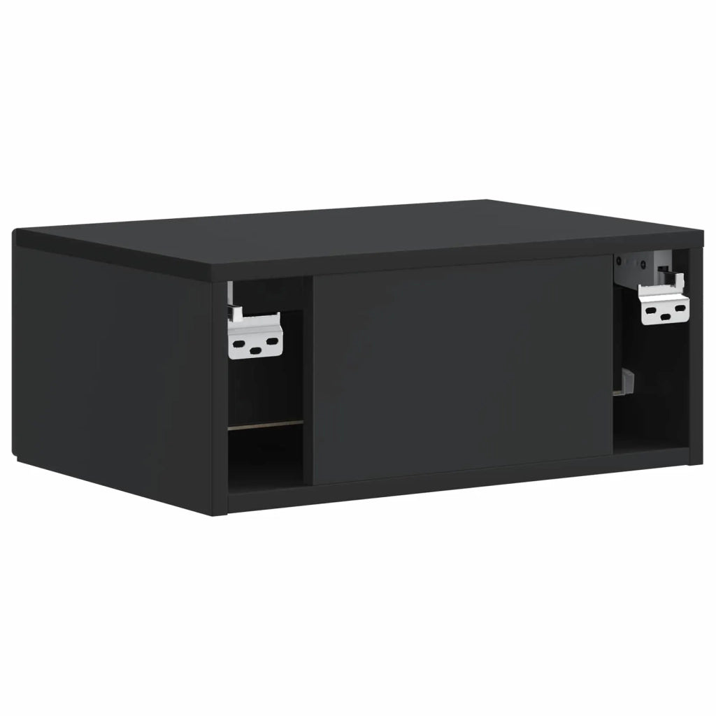 Mobiletto da notte a muro 2 pcs Nero 49 x 34,5 x 20 cm 898618