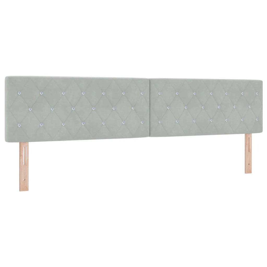 Letto con Box Spring, Materasso e LED Grigio Chiaro Velluto 3452240