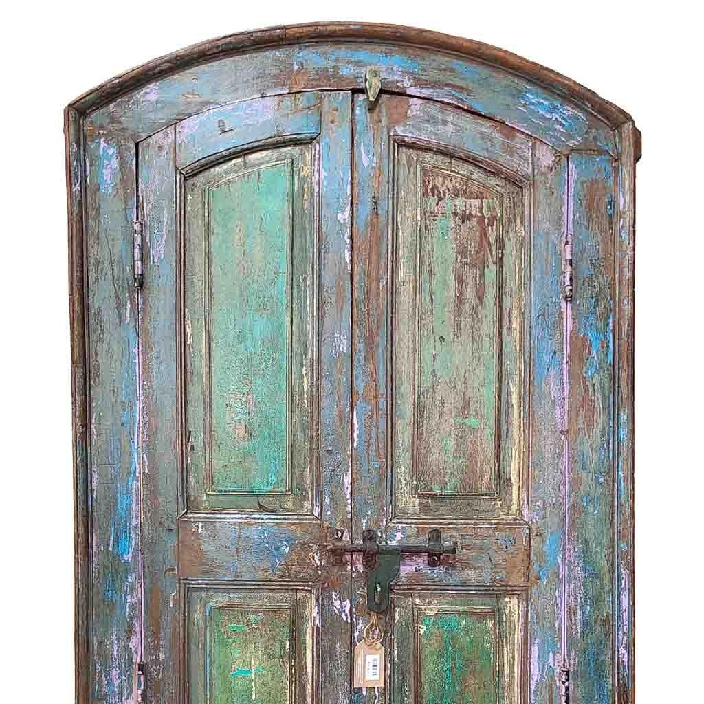 Porta artigianale in legno blu 86x15x200h cm