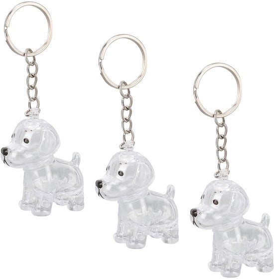 Porta chiavi per cani con flaconcino trasparente da 4,5 cm - Porta chiavi - Raccolta chiavi per cani - Accessorio elegante - Oggetto utile per appassionati di animali - Chiave ricordo per cani