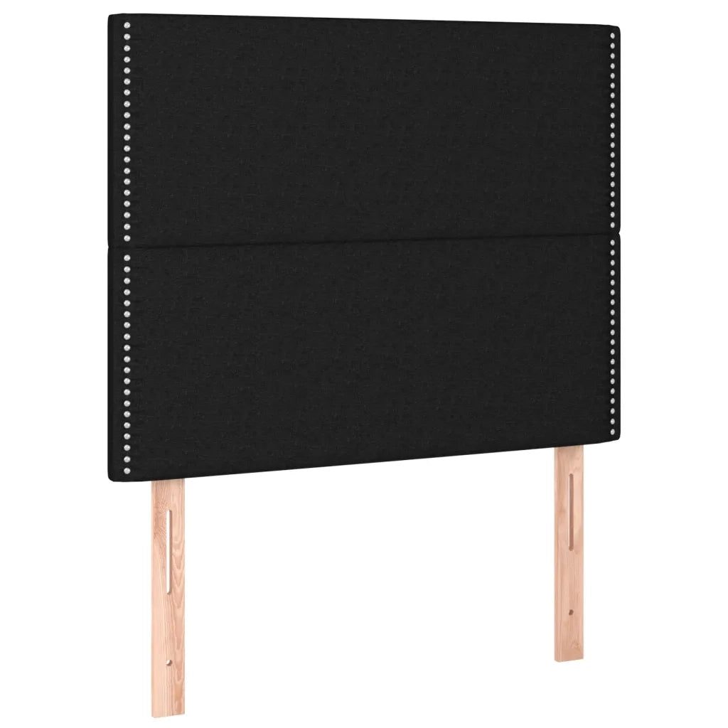 Letto a Molle con Materasso e LED Nero 80x200 cm in Tessuto